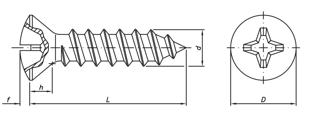 PARAFUSO AUTO-ATARRAXANTE CABEÇA OVAL FENDA PHILLIPS