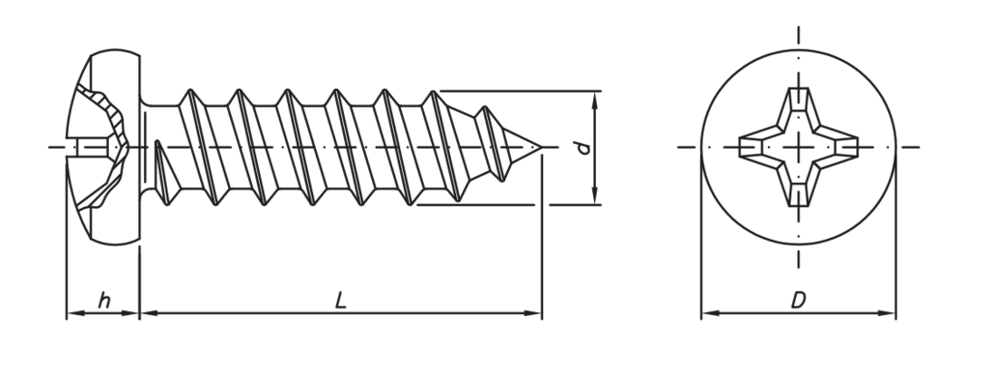 PARAFUSO AUTO-ATARRAXANTE CABEÇA PANELA FENDA PHILLIPS