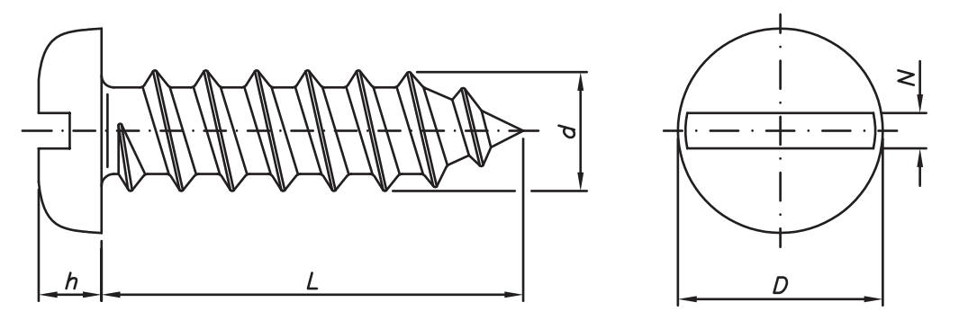 PARAFUSO AUTO-ATARRAXANTE CABEÇA PANELA FENDA SIMPLES