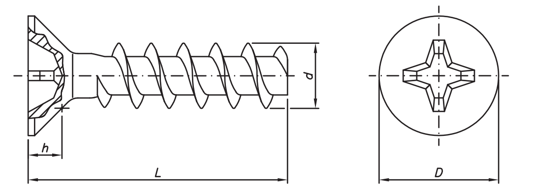PARAFUSO PLASTIC CABEÇA CHATA FENDA PHILLIPS