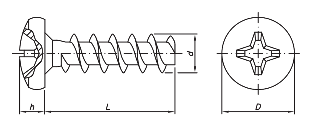 PARAFUSO PLASTIC CABEÇA PANELA FENDA PHILLIPS
