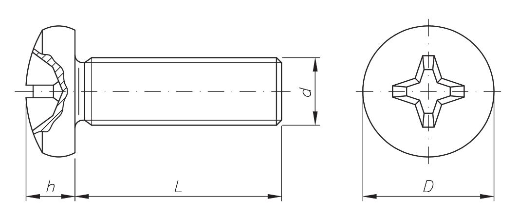 PARAFUSO MÁQUINA CABEÇA PANELA FENDA PHILLIPS ROSCA MA