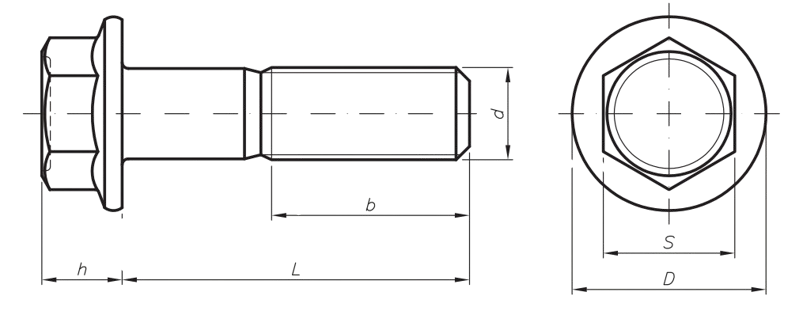 PARAFUSO SEXTAVADO FLANGEADO CLASSE 10.9 ROSCA PARCIAL MA