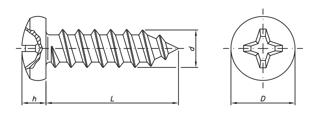 PARAFUSO AUTO-ATARRAXANTE CABEÇA PANELA FENDA PHILLIPS INOX A2