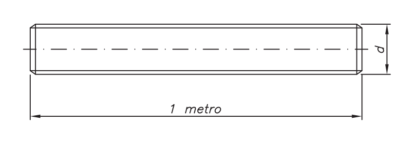 BARRA ROSCADA 1 METRO INOX A2 ROSCA MA