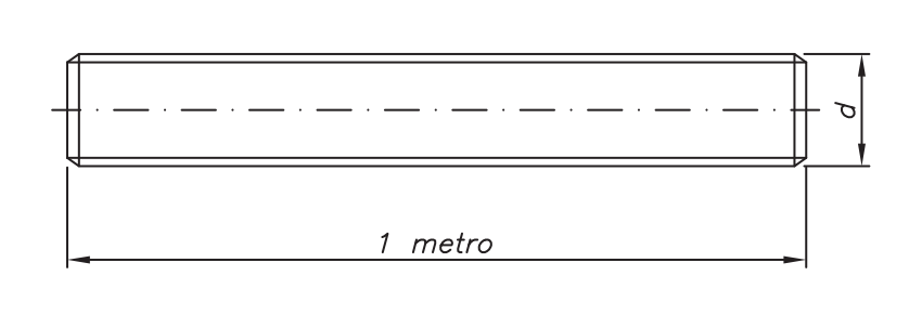 BARRA ROSCADA 1 METRO INOX 304 ROSCA UNC/BSW