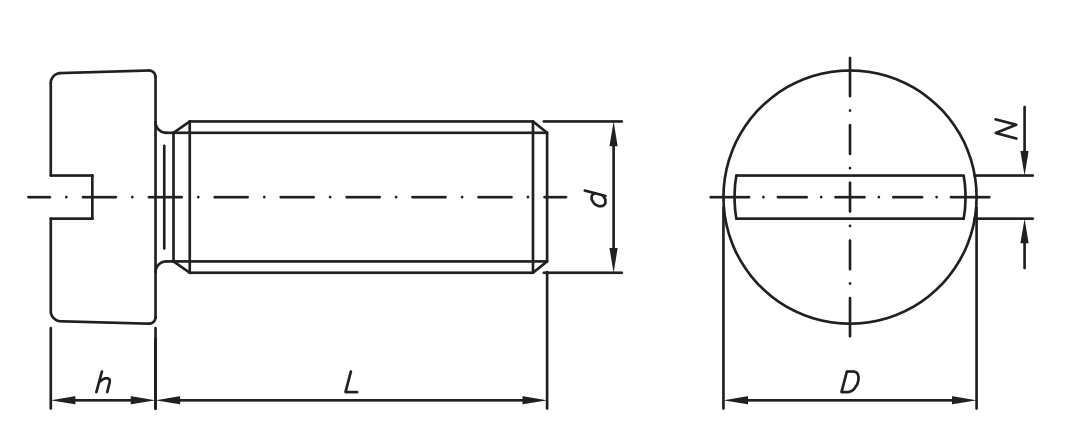PARAFUSO MÁQUINA CABEÇA CILINDRICA FENDA SIMPLES INOX A4 ROSCA MA