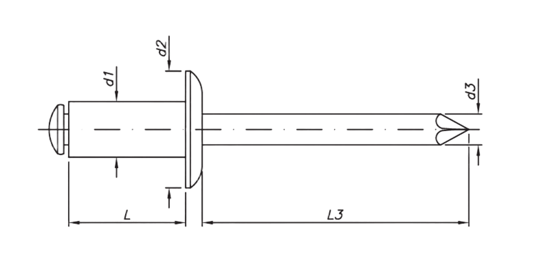 REBITE DE REPUXO CORPO DE INOX