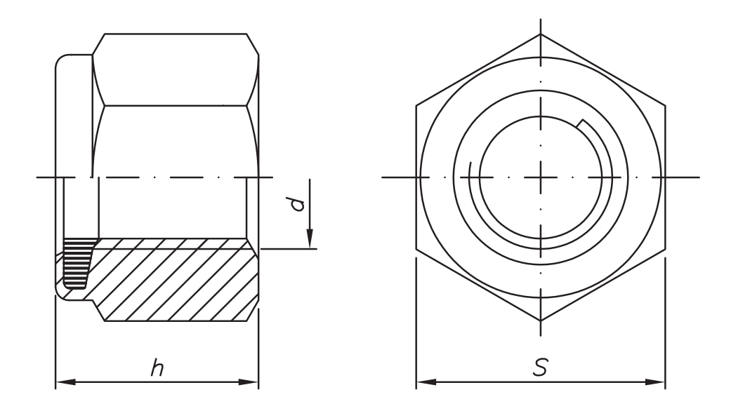 PORCA SEXTAVADA TRAVANTE / AUTOFRENO INOX A2 ALTA ROSCA MA