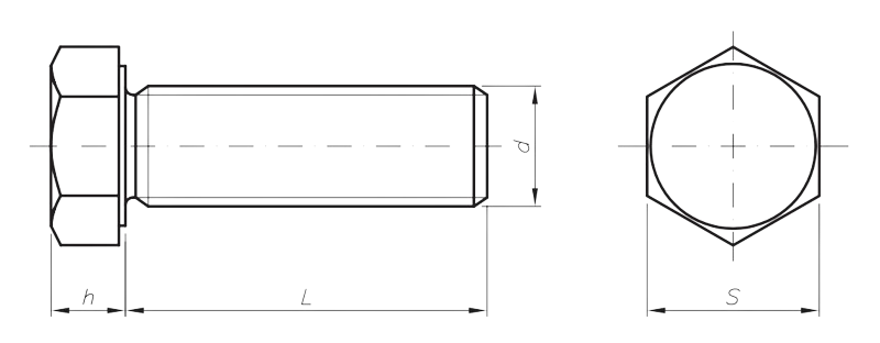 PARAFUSO SEXTAVADO INOX 316 ROSCA TOTAL UNC/BSW